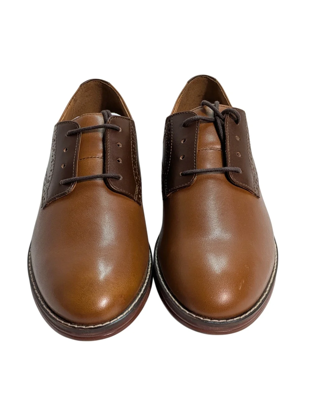 Johnston & Murphy Conard Saddle Boys 5M Tan Brown Leather Oxford Shoes NIB